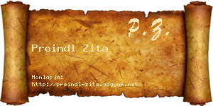 Preindl Zita névjegykártya